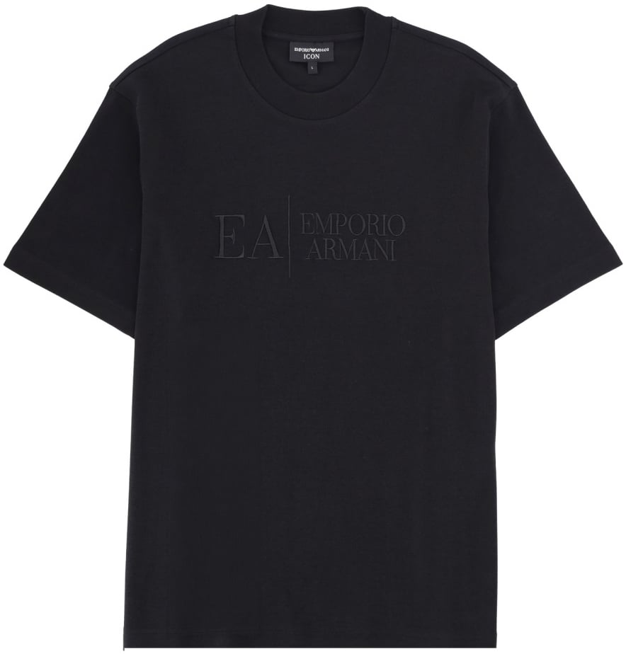 Emporio Armani T-SHIRT WITH ICON EMBROIDERY Zwart