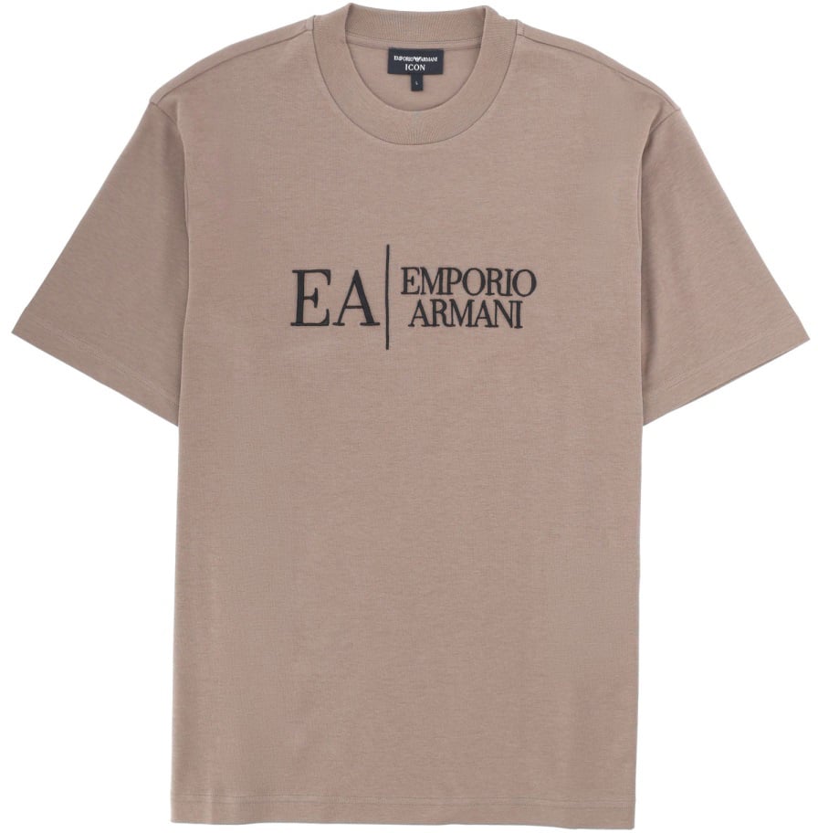 Emporio Armani T-SHIRT WITH ICON EMBROIDERY Bruin