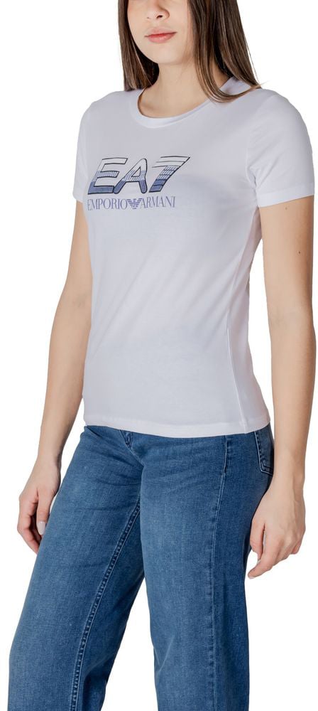 Emporio Armani EA7 Emporio Armani White Cotton T-Shirt Wit