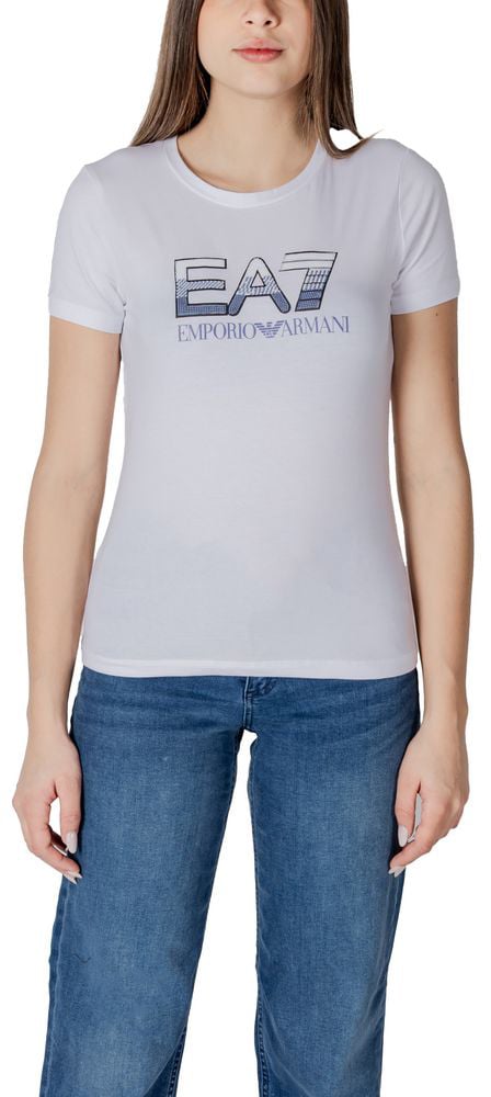 Emporio Armani EA7 Emporio Armani White Cotton T-Shirt Wit