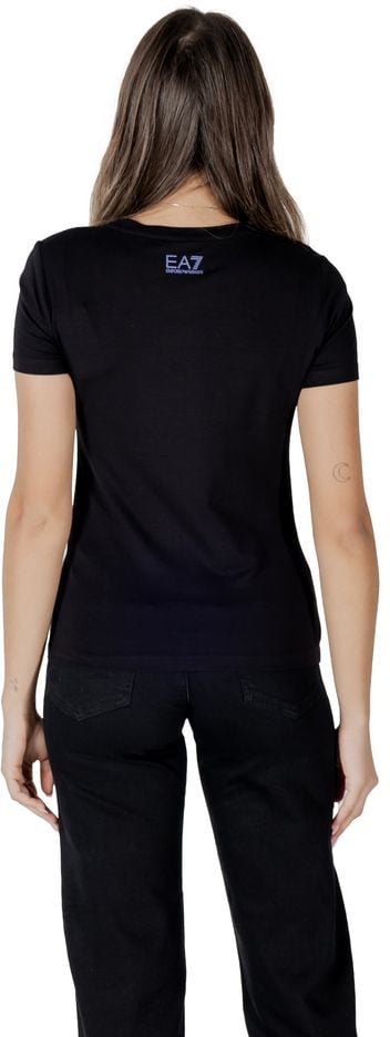 Emporio Armani EA7 Emporio Armani Black Cotton T-Shirt Zwart