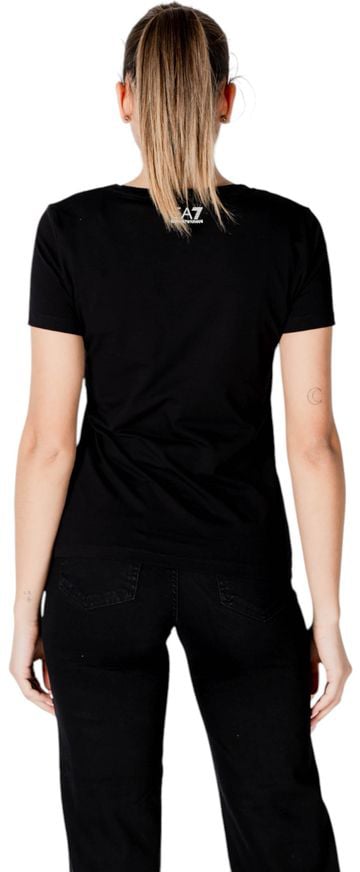 Emporio Armani EA7 Emporio Armani Black Cotton T-Shirt Zwart