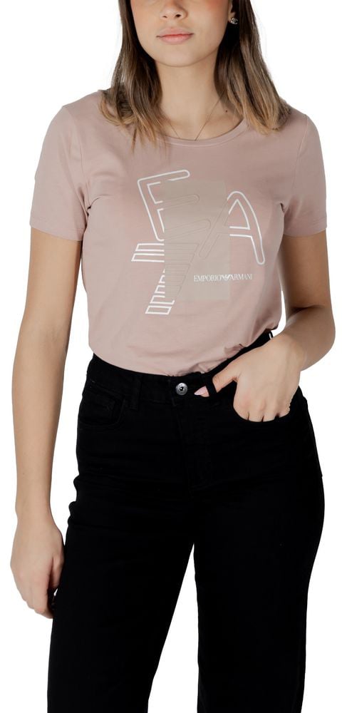 Emporio Armani EA7 Emporio Armani Pink Cotton T-Shirt Roze