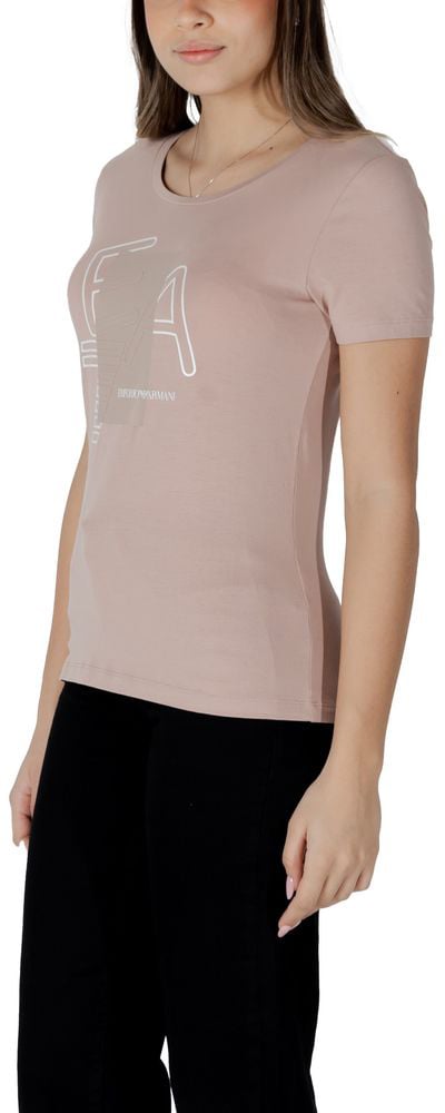 Emporio Armani EA7 Emporio Armani Pink Cotton T-Shirt Roze