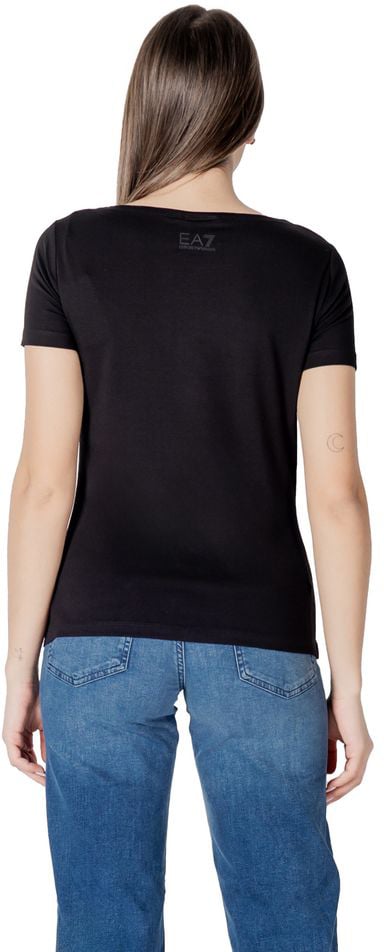 Emporio Armani EA7 Emporio Armani Black Cotton T-Shirt Zwart