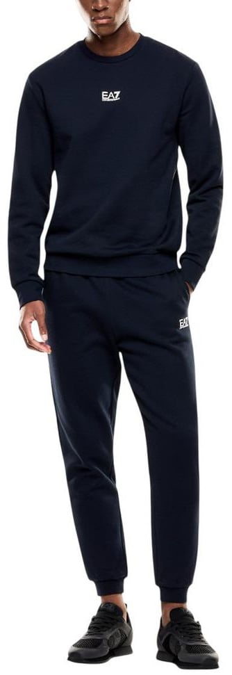 Emporio Armani EA7 Emporio Armani Blue Cotton Sweatshirt Blauw