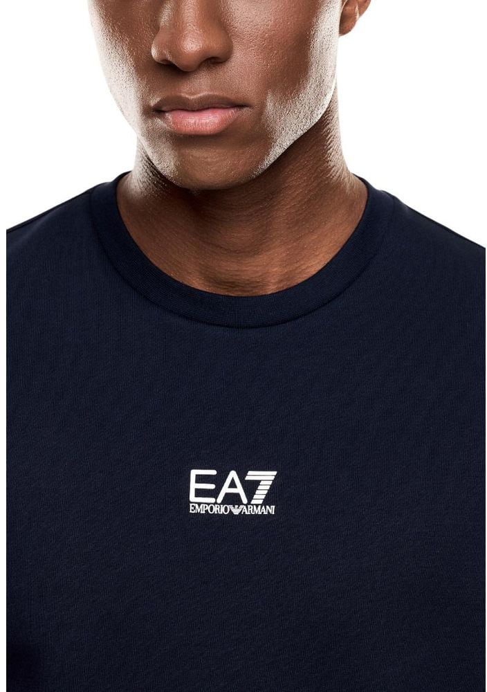 Emporio Armani EA7 Emporio Armani Blue Cotton Sweatshirt Blauw