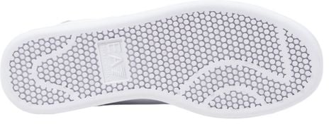 Emporio Armani EA7 Emporio Armani White Leather Low Top Sneakers Wit