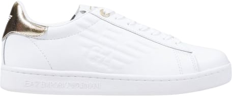 Emporio Armani EA7 Emporio Armani White Leather Low Top Sneakers Wit