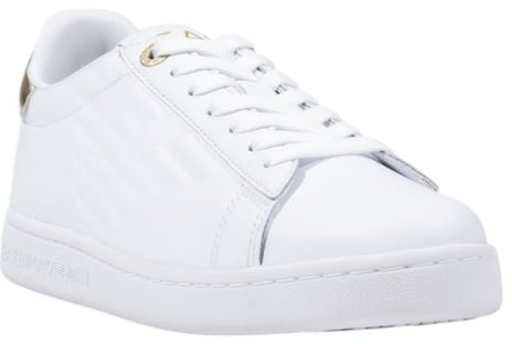 Emporio Armani EA7 Emporio Armani White Leather Low Top Sneakers Wit