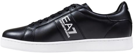 Emporio Armani EA7 Emporio Armani Black And White Leather Sneakers Zwart