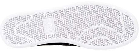 Emporio Armani EA7 Emporio Armani Black And White Leather Sneakers Zwart