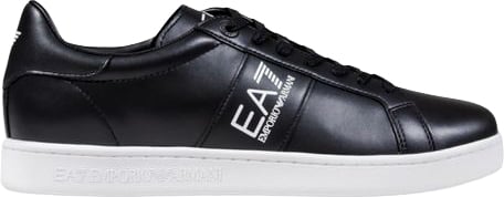 Emporio Armani EA7 Emporio Armani Black And White Leather Sneakers Zwart