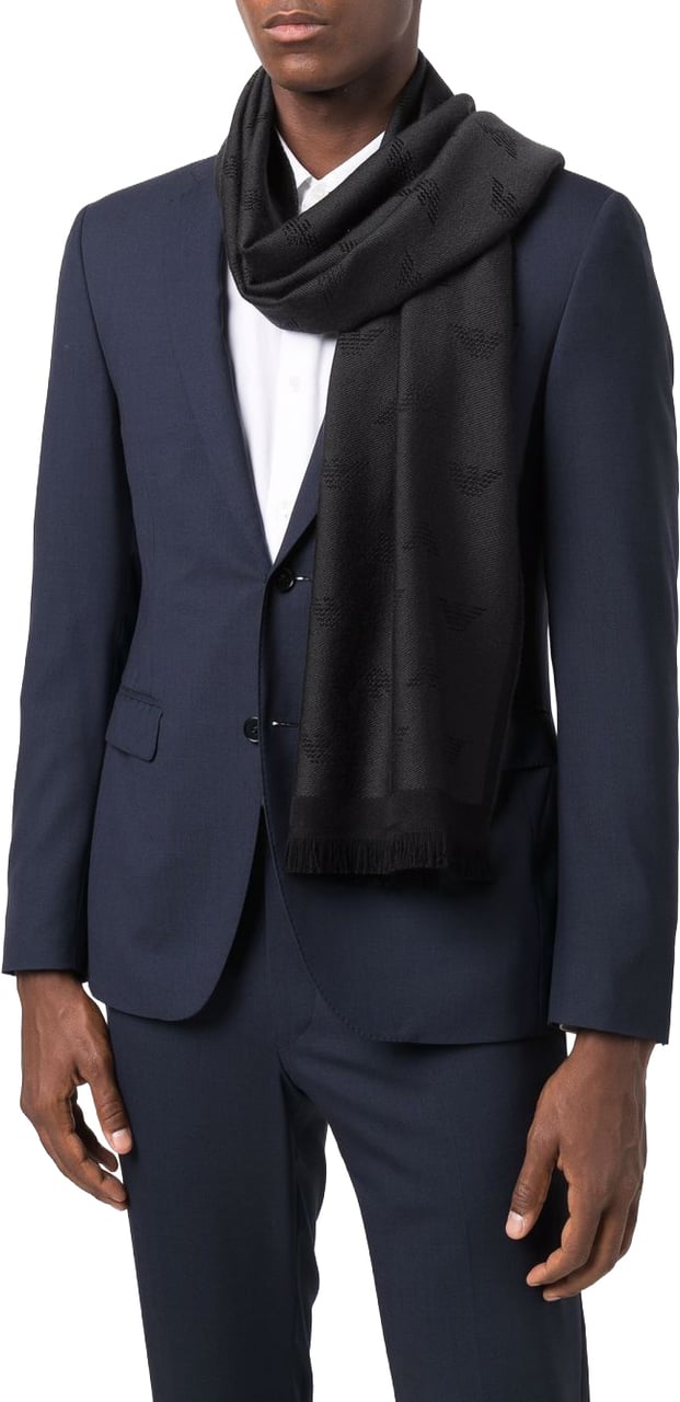 Emporio Armani Scarfs Dark Grey Donkergrijs