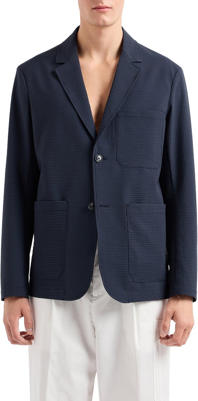 Emporio Armani Jackets Blue Navy Blauw