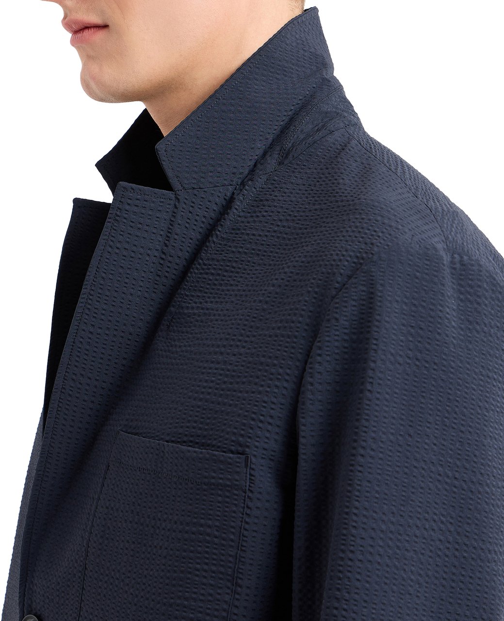 Emporio Armani Jackets Blue Navy Blauw