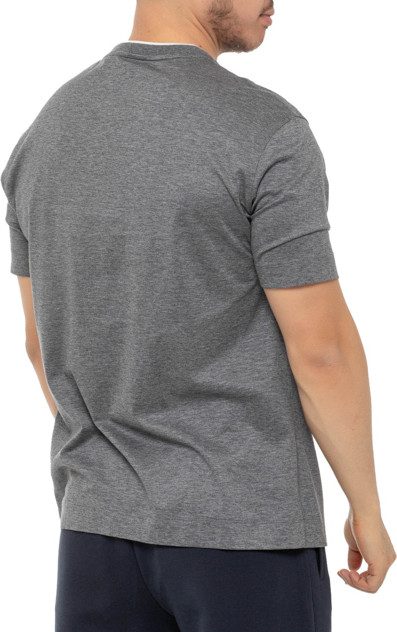 Emporio Armani Two Tone Micro Eagle Tee Grey Mel Grijs