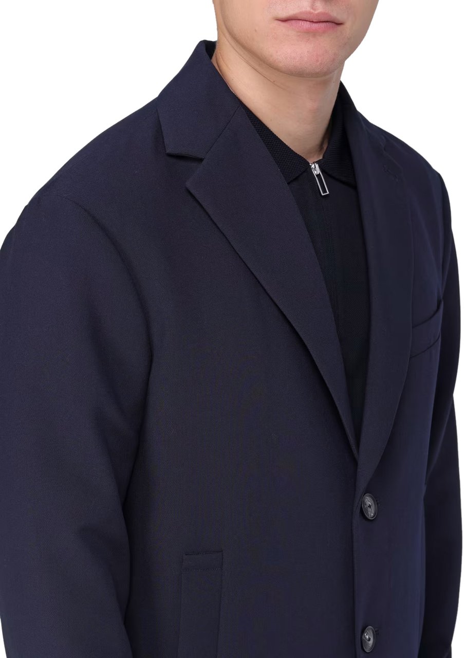 Emporio Armani Jackets Blue Navy Blauw