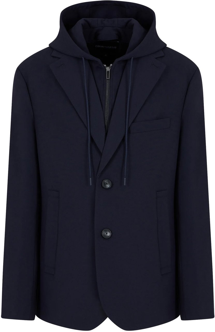 Emporio Armani Jackets Blue Navy Blauw