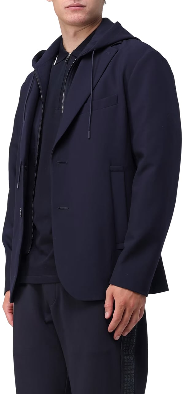 Emporio Armani Jackets Blue Navy Blauw