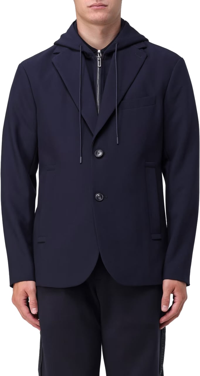 Emporio Armani Jackets Blue Navy Blauw