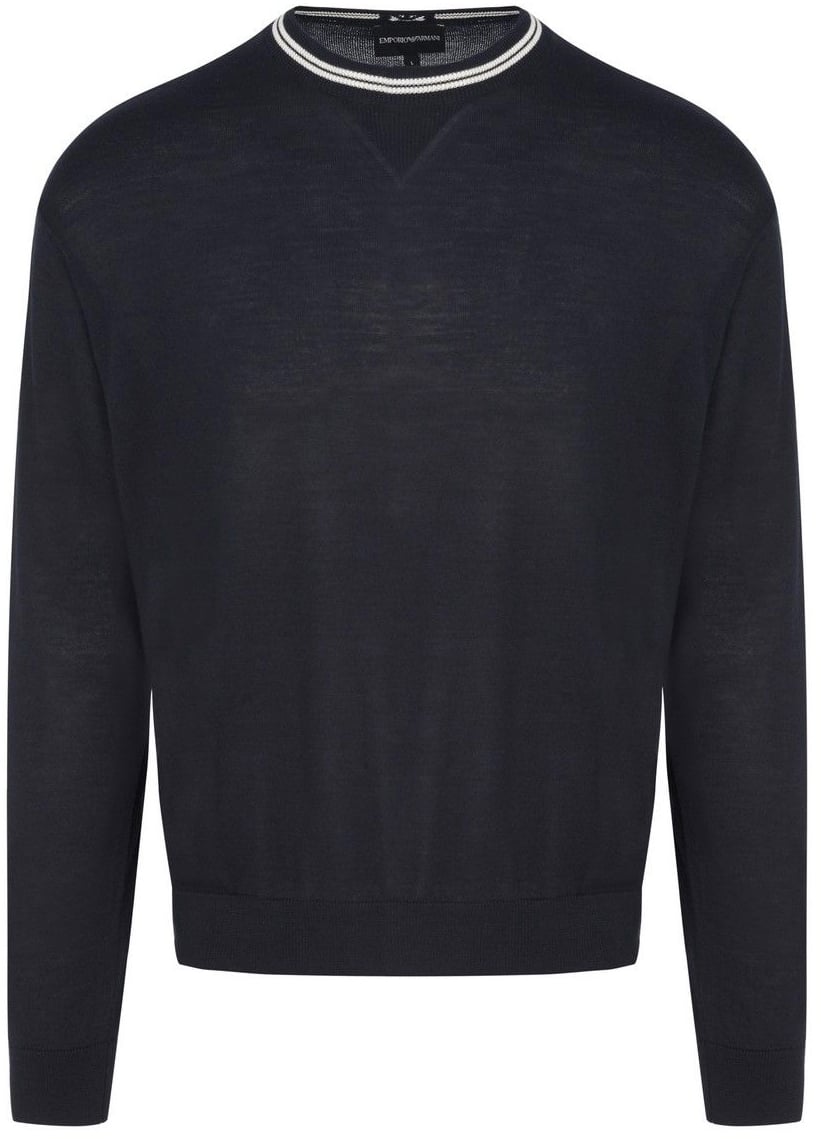 Emporio Armani Sweaters Blue Blauw