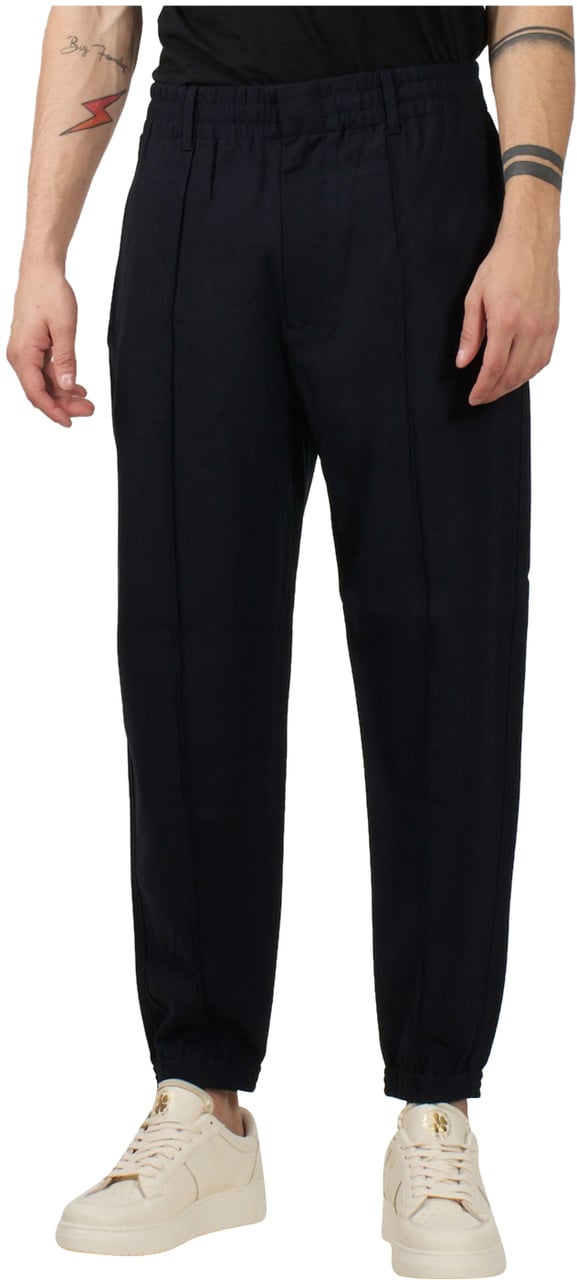 Emporio Armani Trousers Blue Navy Blauw