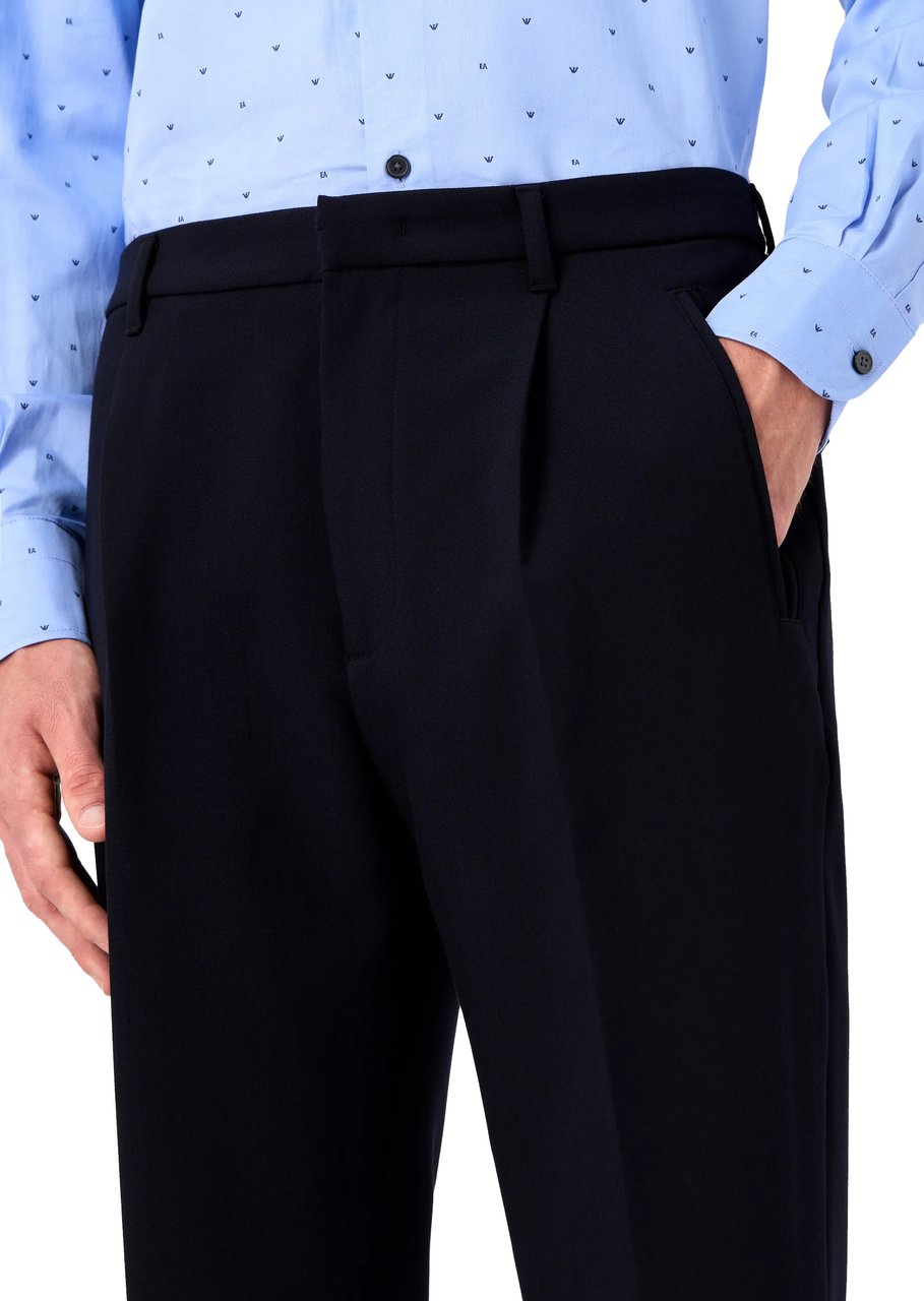 Emporio Armani Trousers Blue Blauw