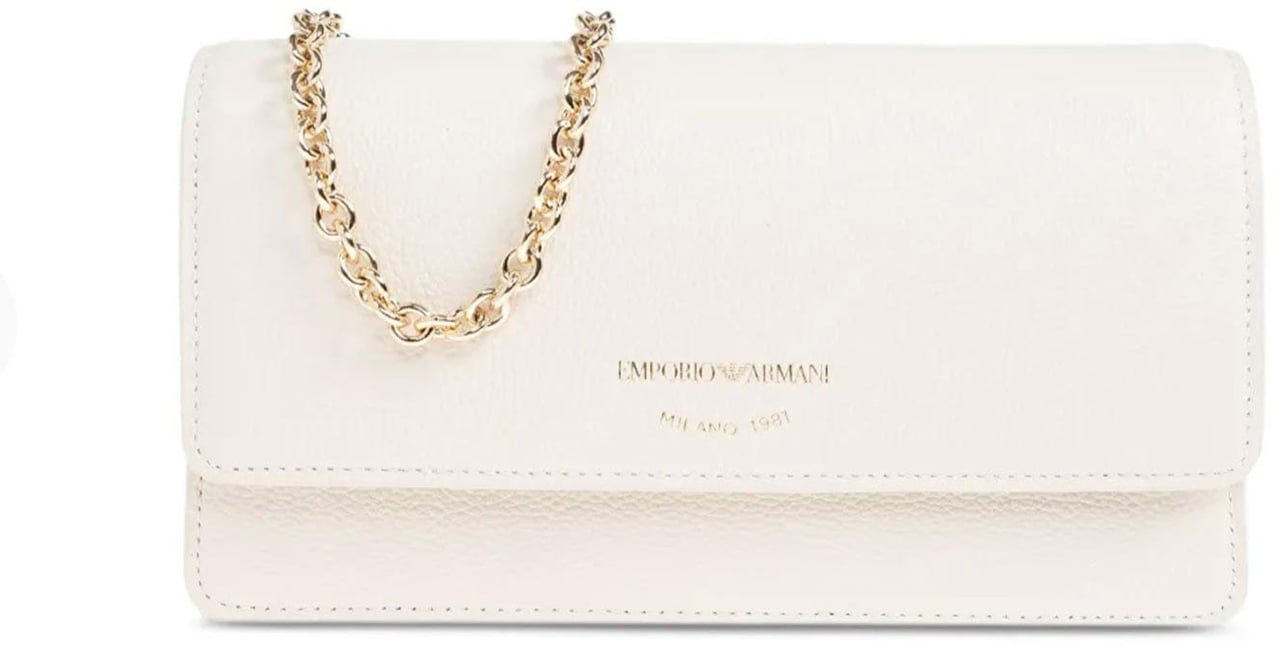 Emporio Armani Dug Grain Finish Chain Shoulder Bag Wit
