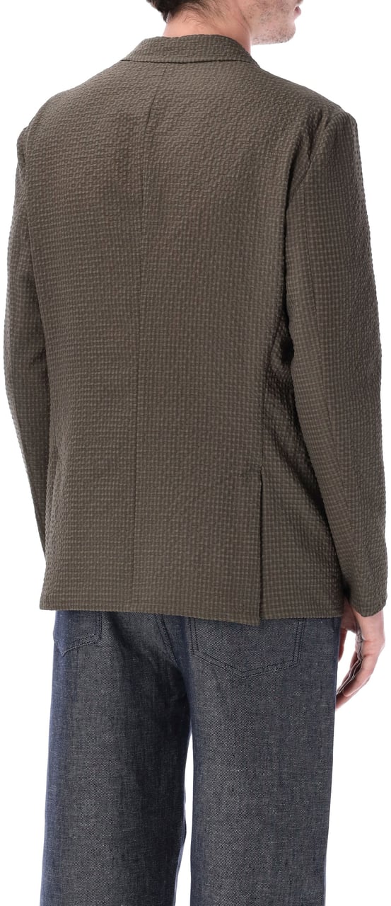 Emporio Armani Blazer Seersucker Noce Brown Bruin