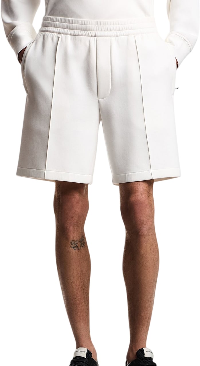 Emporio Armani Double Knit Elasticized Waist Bermuda Shorts Wit