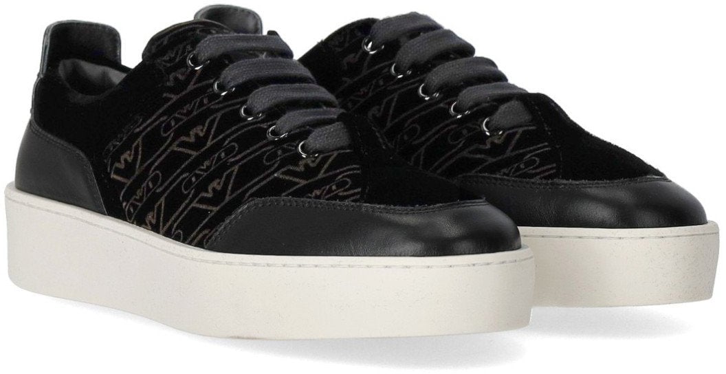 Emporio Armani EMPORIO ARMANI MONOGRAM SNEAKER Zwart
