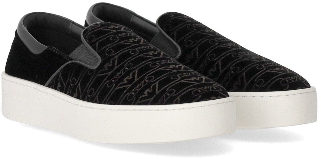 Emporio Armani EMPORIO ARMANI MONOGRAM SLIP-ON SNEAKER Zwart
