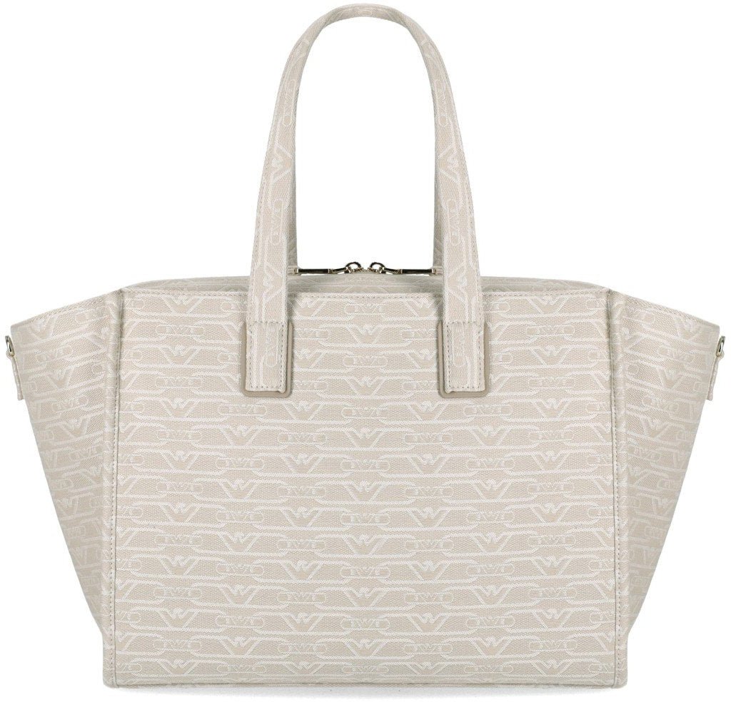 Emporio Armani EMPORIO ARMANI MONOGRAM NATURAL MEDIUM SHOPPING BAG Beige