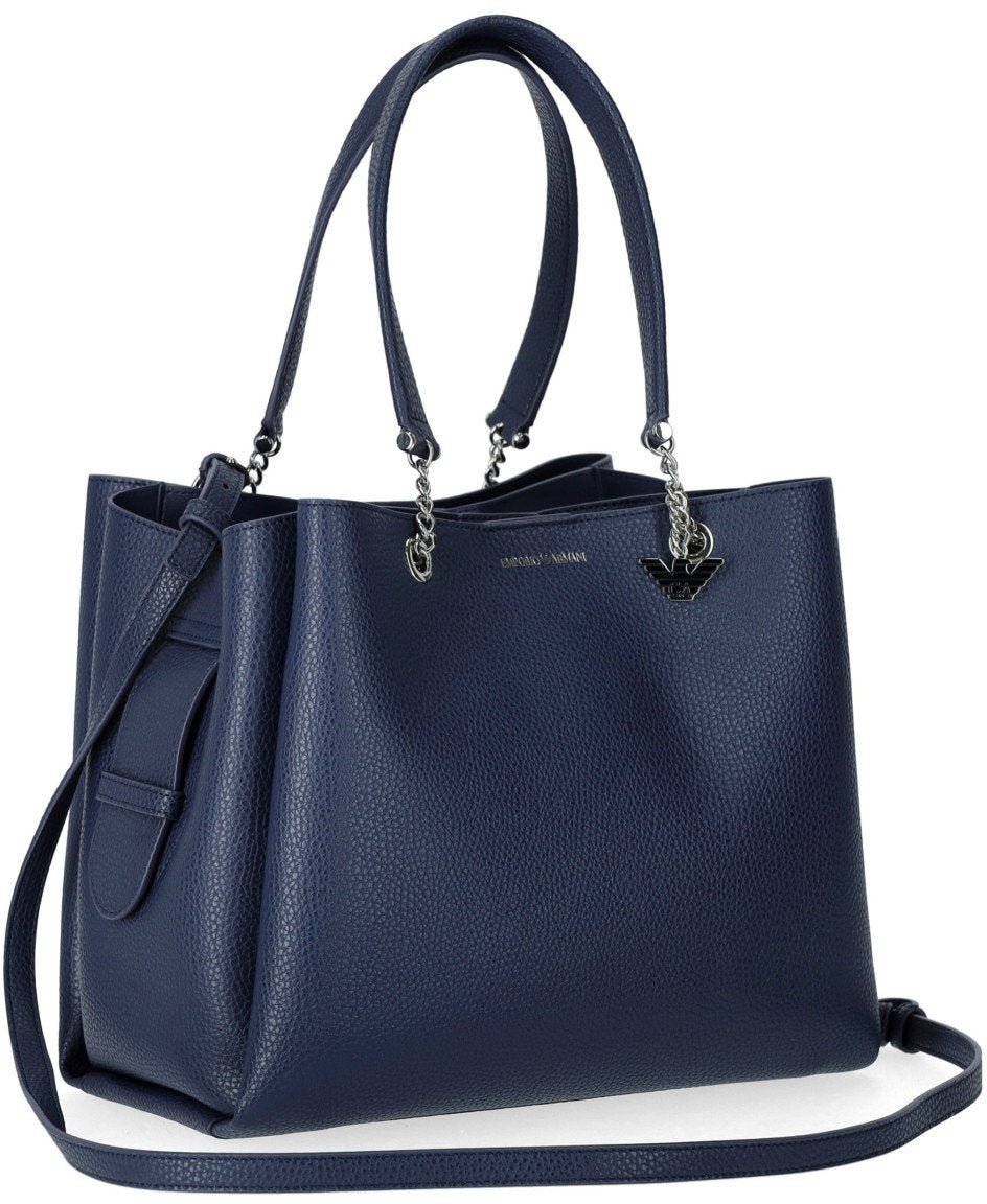 Emporio Armani EMPORIO ARMANI CHARM NAVY SHOPPING BAG Blauw