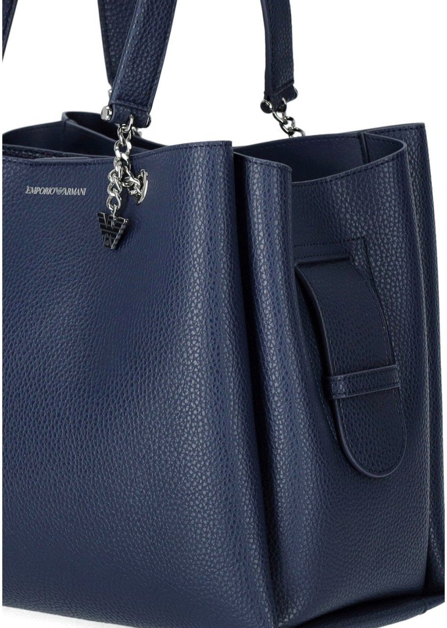 Emporio Armani EMPORIO ARMANI CHARM NAVY SHOPPING BAG Blauw