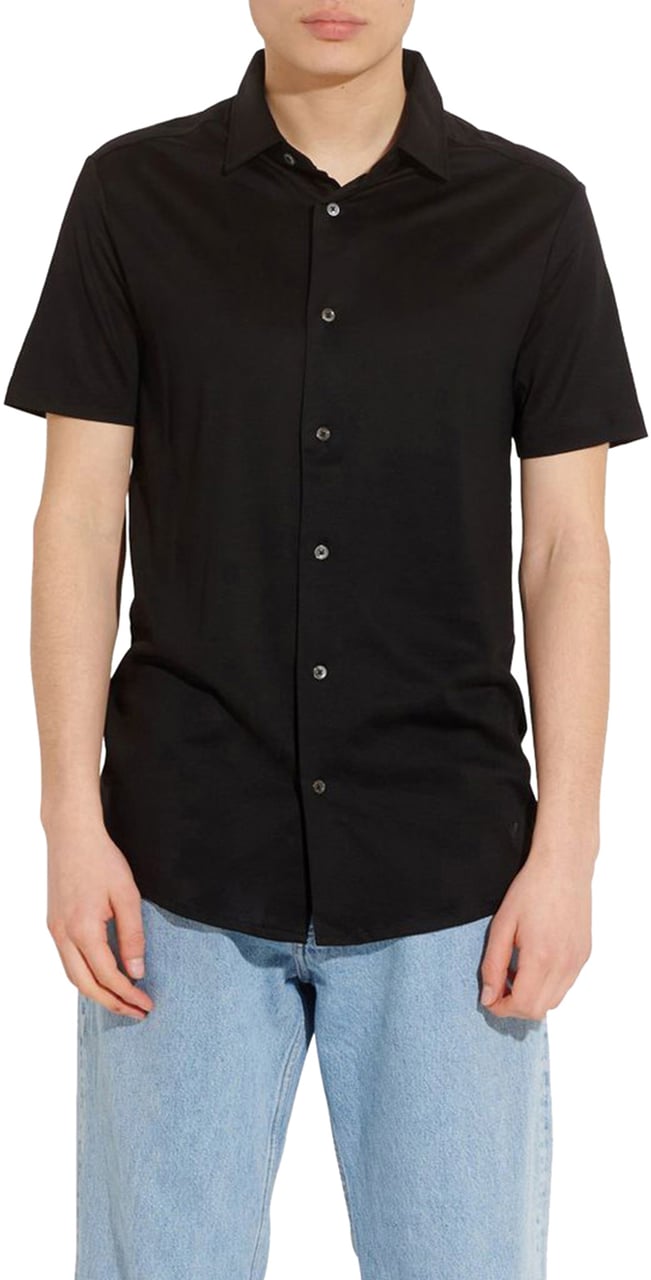 Emporio Armani Doorknoop Polo Zwart Zwart