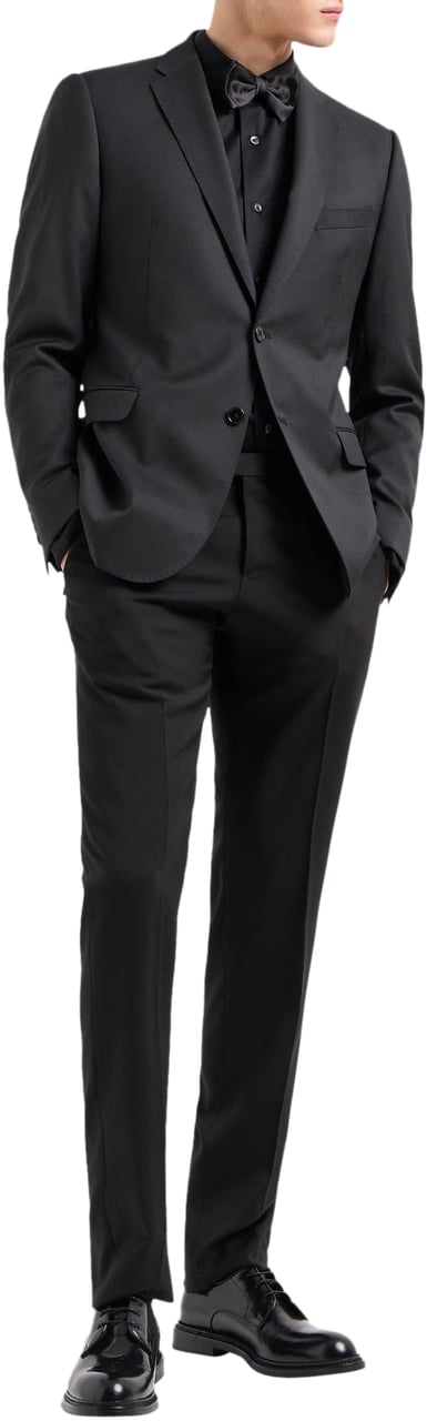 Emporio Armani Heren Lyocell Jersey Shirt Zwart Zwart