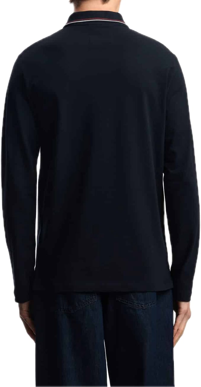 Emporio Armani Double Stripe Long Sleeve Blue Navy Blauw