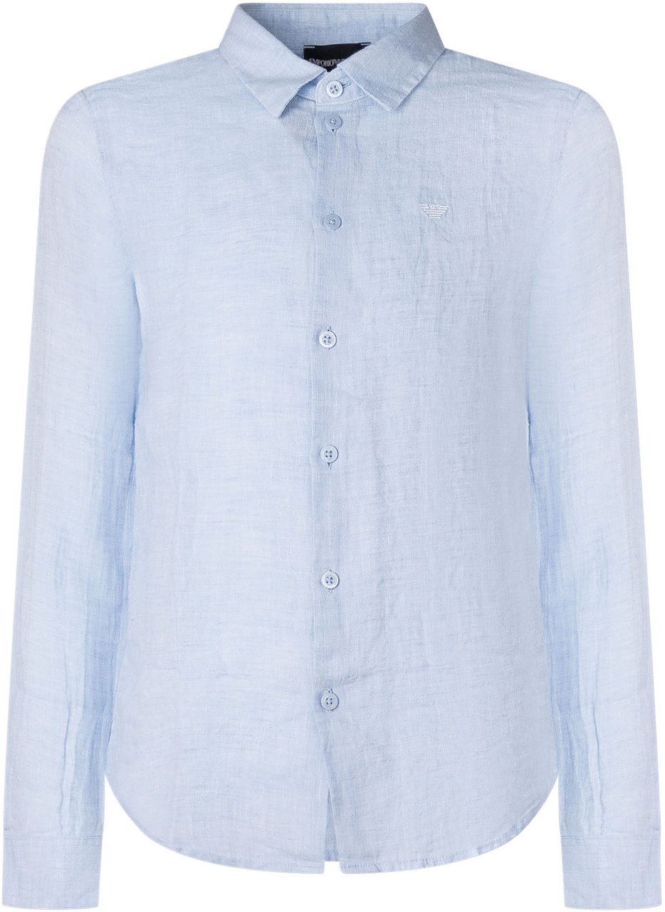 Emporio Armani Camicia con Bottoni Lichtblauw