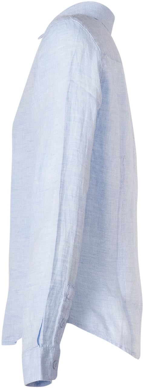 Emporio Armani Camicia con Bottoni Lichtblauw