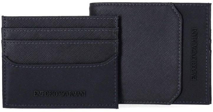 Emporio Armani EMPORIO ARMANI WALLET+CARD HOLDER SET Blauw