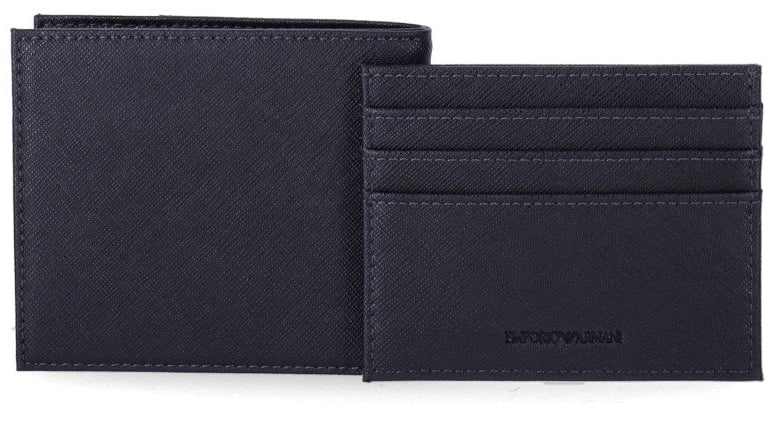 Emporio Armani EMPORIO ARMANI WALLET+CARD HOLDER SET Blauw