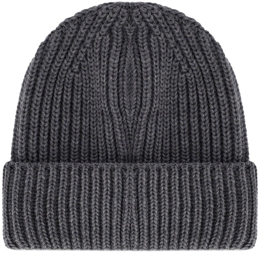 Emporio Armani EMPORIO ARMANI DARK GREY RIBBED BEANIE Grijs