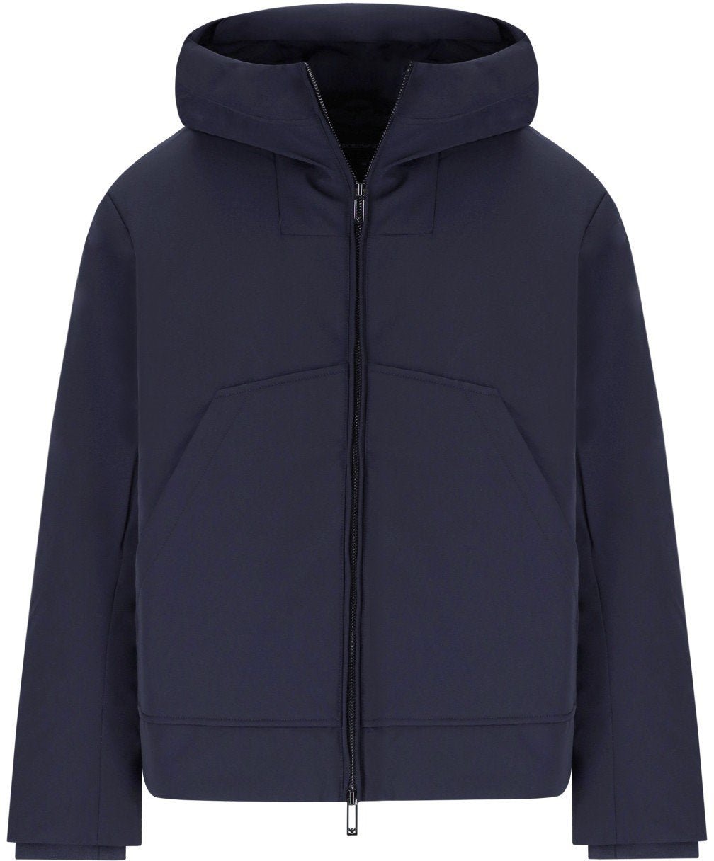 Emporio Armani EMPORIO ARMANI NAVY HOODED DOWN JACKET Blauw