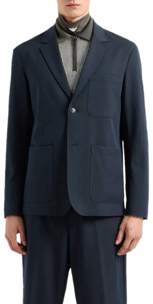Emporio Armani EMPORIO ARMANI NAVY SINGLE-BREASTED JACKET Blauw