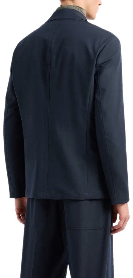 Emporio Armani EMPORIO ARMANI NAVY SINGLE-BREASTED JACKET Blauw