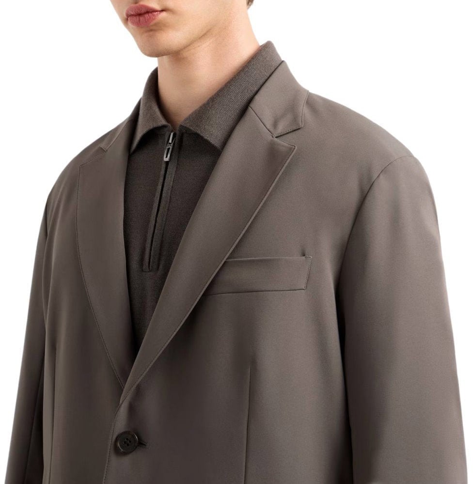 Emporio Armani EMPORIO ARMANI TRAVEL ESSENTIAL SINGLE-BREASTED JACKET Bruin