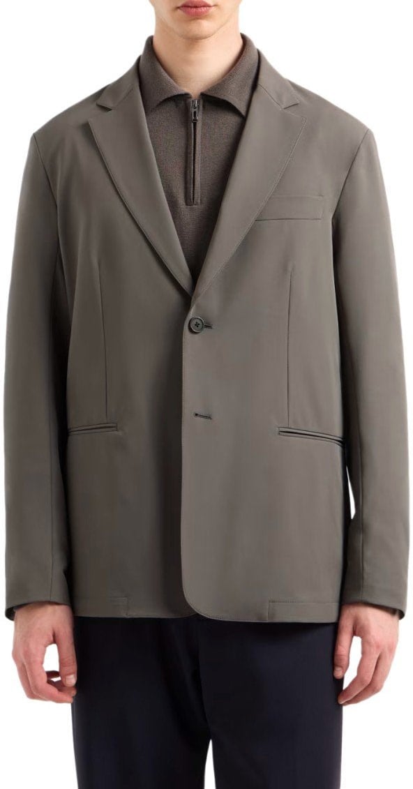 Emporio Armani EMPORIO ARMANI TRAVEL ESSENTIAL SINGLE-BREASTED JACKET Bruin