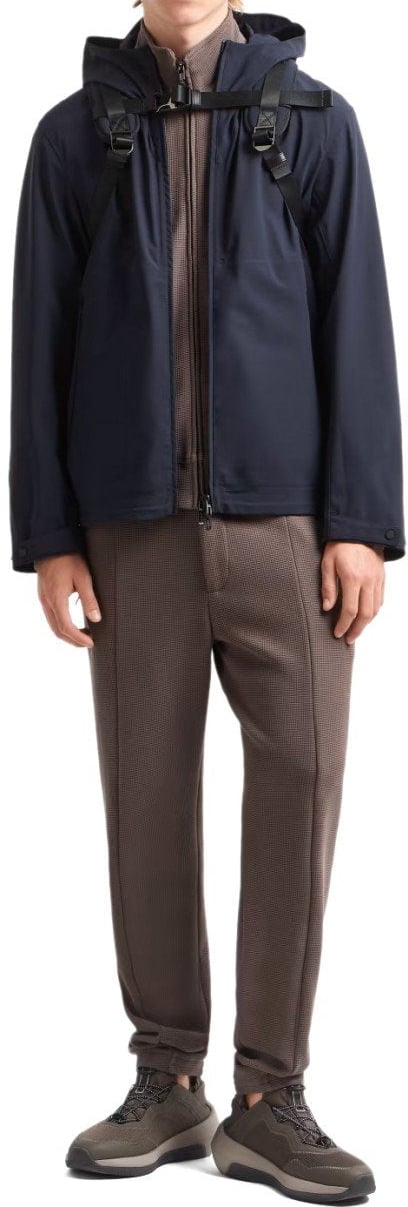 Emporio Armani EMPORIO ARMANI TRAVEL ESSENTIAL NAVY HOODED JACKET Blauw